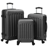 Set de valize 3 piese Carcasă tare Gri &icirc;nchis 20&#039;&#039; 24&#039;&#039; 28&#039;&#039; ABS