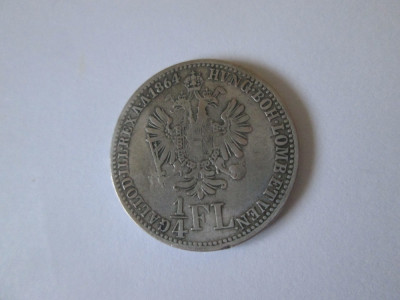 An rar! Austro-Ungaria 1/4 Florin 1864 A argint foto