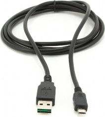 CABLU alimentare si date GEMBIRD, pt. smartphone, USB 2.0 (T) la Micro-USB 2.0 (T) (conector cu dubla fata), 1m, premium, conectori auriti, negru, &amp;quot;CC foto