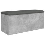 Banca de depozitare, gri beton, 102x42x45 cm, lemn prelucrat