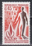 Franta 1973 - A 25-a aniversare a Declarației Drepturilor Omului, MNH, Nestampilat
