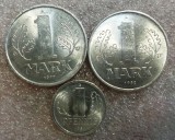 P1. Germania RDG 2 x 1 Mark 1977 1982 + 1 pfennig 1981 A UNC **