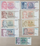 Bancnote Serbia 9 buc. diferite