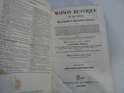 MAISON RUSTIQUE DU XIX SIECLE / Encyclopedie d&amp;#039;Agriculture pratique vol.I - sous la direction de M. C. Bailly - Paris, 1836 foto