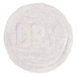 Covor Baie, Rotund, Bumbac, Relief Litere, Alb, 60cm, Oem