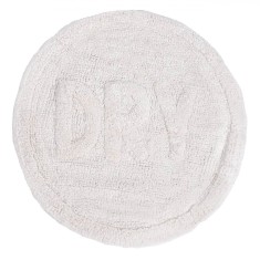 Covor Baie, Rotund, Bumbac, Relief Litere, Alb, 60cm