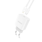 Dudao Fast EU USB Type C Power Delivery 18W &icirc;ncărcător + Cablu USB Type C / Cablu Lightning 1m Alb (A8EU + Cablu PD Alb) 6970379616666