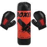 Sac de box cu manusi, 14x45 cm, rosu-negru, CMCLASS