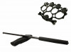 Set Autoaparare: Baston Telescopic Negru 50cm, Box Rozeta Craniu - Otel, Husa Curea