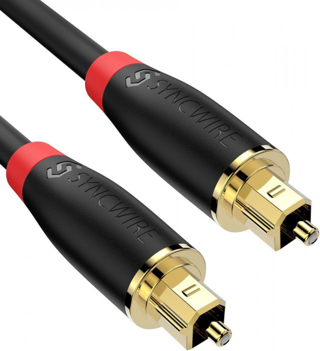 Cablu audio optic Dital Cablu Toslink - [placat cu aur de 24K, ultra-durabil] ca