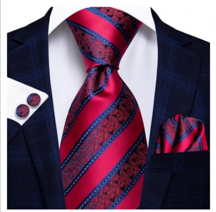 Set cravata + batista + butoni - matase - model 72