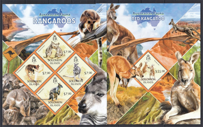 Solomon Islands - Fauna Australiana - CANGURI - BL + KB - MNH