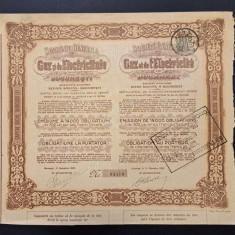 Obligatiune 1909 soc. de gaz si electricitate , titlu , actiune , actiuni