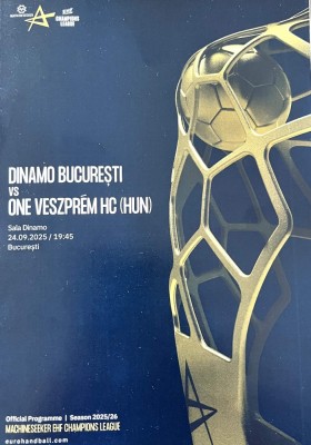 Program de meci CS Dinamo Bucuresti v Veszprem HC EHF Champions League 24.9.2025 foto