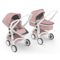 Carucior 2 in 1 Ecologic cu Cadru Alb Blossom foto