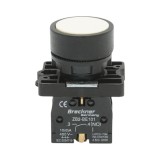Buton comanda cu revenire alb 1NO+1NC, 400V/10A, LAY5 Breckner Germany