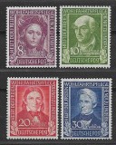 Bundes 1949 - Binefacere, personalitati, serie nestampilata cu sarniere