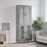 vidaXL Dulap &icirc;nalt, gri beton, 69,5x34x180, lemn compozit