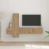 Set comodă TV 5 pcs stejar artizanal Mediu Lemn compozit