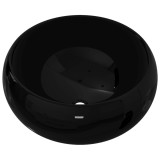 Cumpara ieftin Chiuveta de baie rotunda, negru, 40 x 15 cm, ceramica