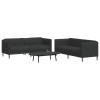 VidaXL Set de canapele, 2 piese, negru, material textil