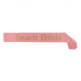 Panglica Nunta Team Bride Roz Auriu - Decoratiune Petrecere Burlacite, Fun Hens, Accesoriu Elegant