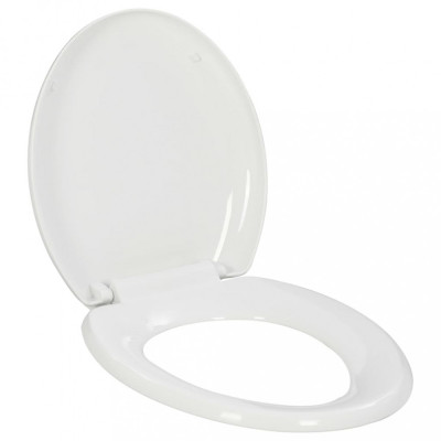 vidaXL Capac WC cu &amp;icirc;nchidere silențioasă, eliberare rapidă, alb foto