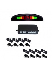 Senzori parcare fata spate cu 8 senzori si display LED S300-8 tip OEM de 16.5mm Argintiu