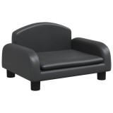 Cumpara ieftin Canapea pentru copii, negru, 50x40x30 cm, piele ecologica