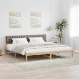 VidaXL Cadru de pat Maroniu și taupe 200 x 200 cm Lemn masiv de pin 3394341