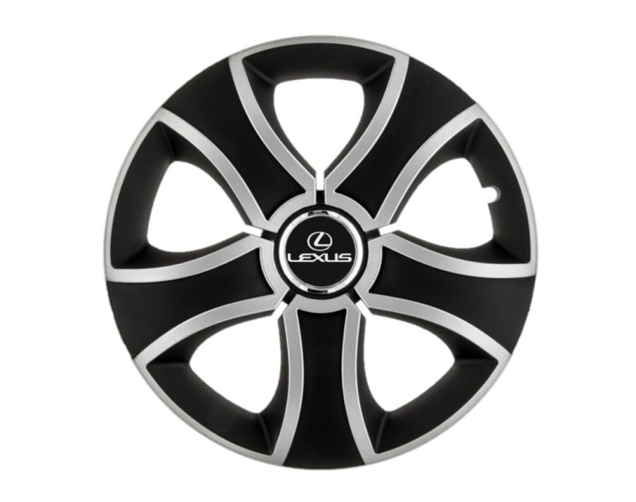 Set 4 capace roti Bis Gri-Negru R15 pentru gama auto Lexus