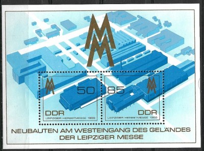 B0703 - Germania DDR 1989 - Targul de la Leipzig bloc,neuzat,perfecta stare foto
