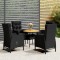 vidaXL Set bistro de grădină, 5 piese, negru, poliratan 3058553