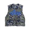 Vestă Bărbați Cool Angel Camuflaj Gri Negru, Buzunare Multiple Fermoar, Material Respirabil, V&acirc;nătoare Pescuit, Mărimi Diverse