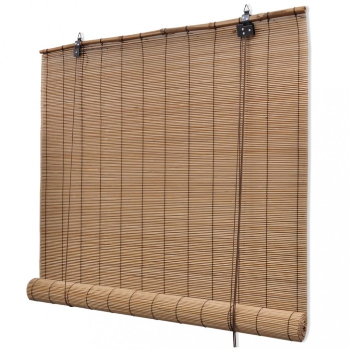 Jaluzea tip rulou, maro, 150 x 160 cm, bambus