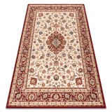 Covor L&acirc;nă NAIN Ornament, cadru 0001/00001 bej / vin roșu, 120x170 cm