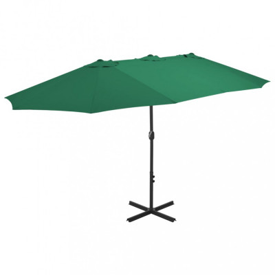 Umbrelă de soare de exterior, st&amp;acirc;lp aluminiu, verde, 460x270 cm foto