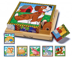 Puzzle lemn din cuburi Animalele de casa foto