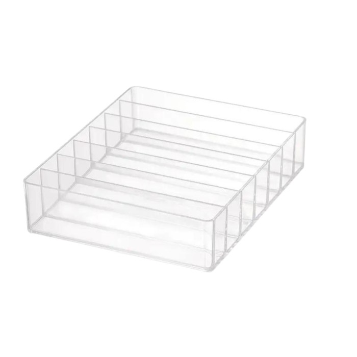 Organizator palete de machiaj, 7 compartimente, Transparent