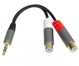 Adaptor audio jack stereo 3.5mm la 2 x RCA T-M 15cm, kjqqr-03, Oem