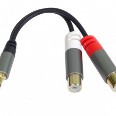 Adaptor audio jack stereo 3.5mm la 2 x RCA T-M 15cm, kjqqr-03