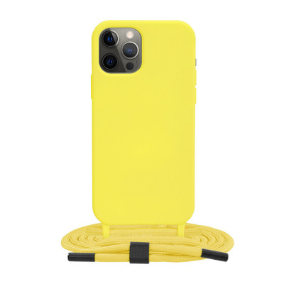 Husa pentru iPhone 12 Pro, Techsuit Crossbody Lanyard, Yellow foto