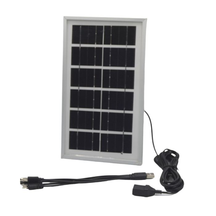 Panou solar policristalin, portabil, 7W, cu cablu 5 mufe