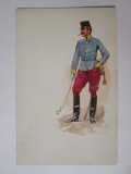 Rară! Carte postala ofiter al regimentului de dragoni nr.7 bluză Austro-Ungaria, Austria, Necirculata, Printata, Playmobil