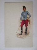 Rară! Carte postala ofiter al regimentului de dragoni nr.7 bluză Austro-Ungaria