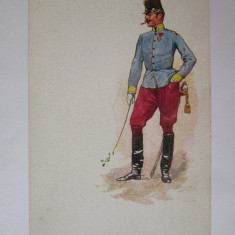 Rară! Carte postala ofiter al regimentului de dragoni nr.7 bluză Austro-Ungaria