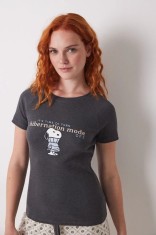 women&#039;secret tricou de pijama din bumbac femei, culoarea gri, bumbac, 3279685