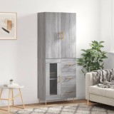 VidaXL Dulap &icirc;nalt, gri sonoma, 69,5x34x180 cm, lemn compozit