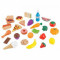 Set alimente de jucarie din lemn Beleduc, 30 piese, Multicolor