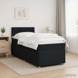 Cumpara ieftin Pat boxspring cu saltea cu benzi LED Negru 80 x 200 cm Tesatura